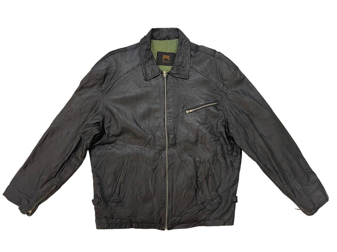 Vintage Marlboro leather jacket, Men's Fashion, Coats, Jackets and ...