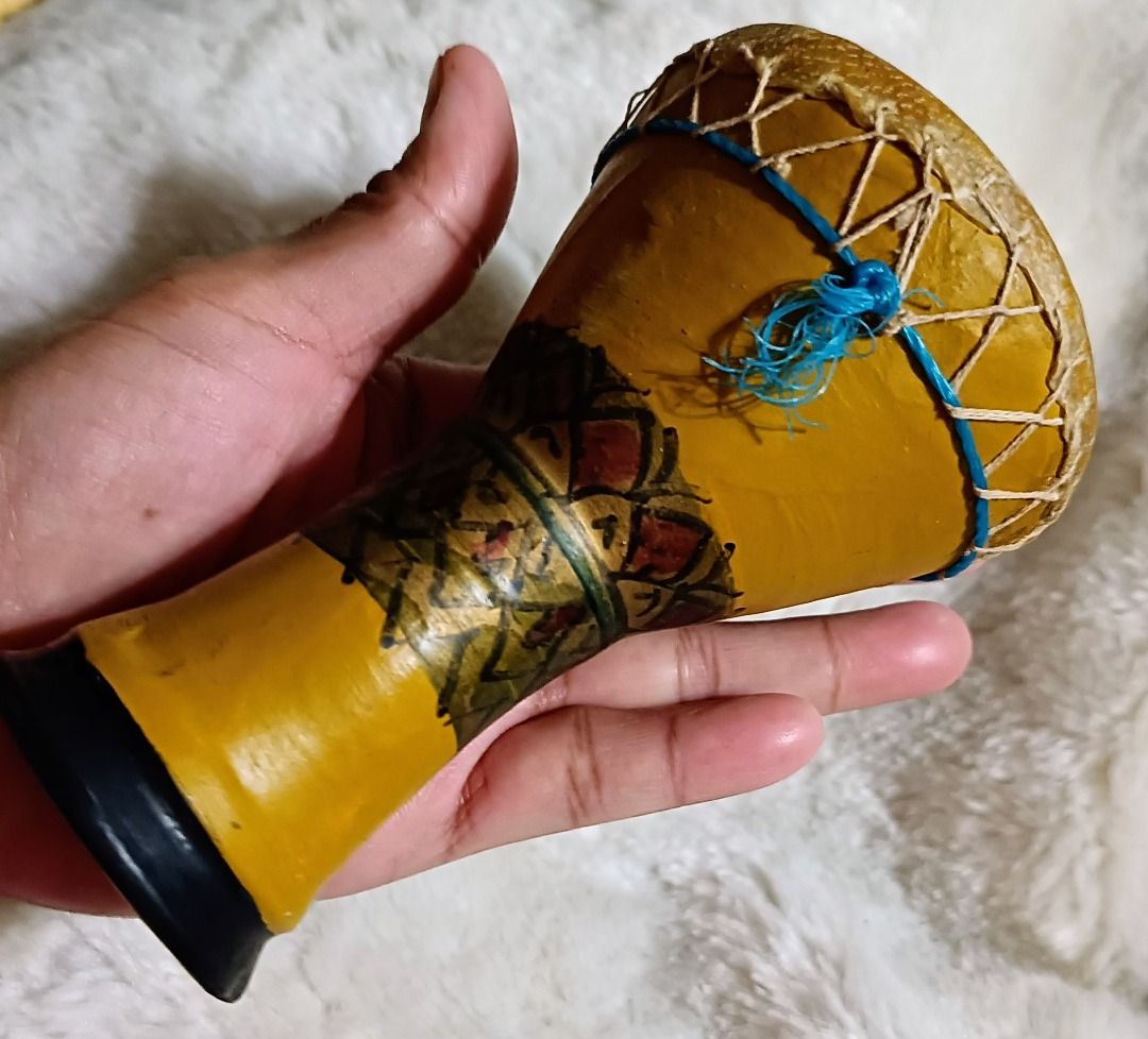 Vintage Traditional Moroccan Hand Drum Small Derbouka Taarija Hobbies 