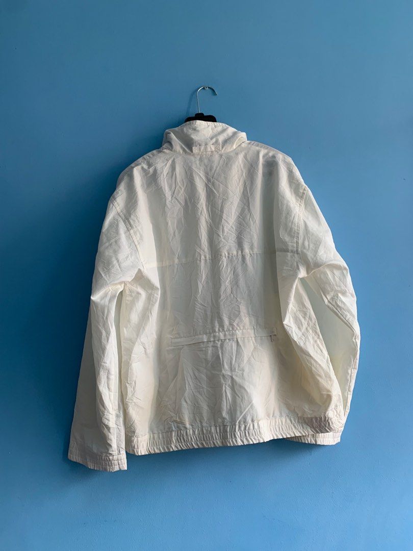 Vintage White Windbreaker, Men's Fashion, Coats, Jackets and Outerwear