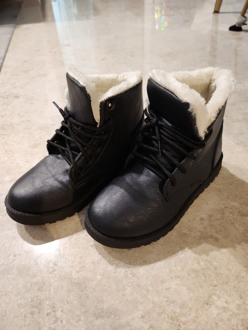 Winter pvc leather boots waterproof Women s Fashion Footwear