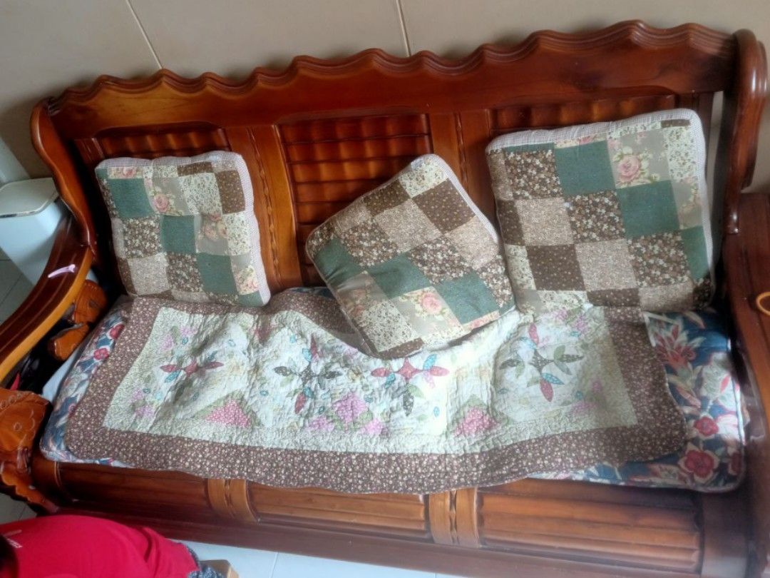 ONLY THREE SEATER Wooden sofa for sale, Furniture & Home Living