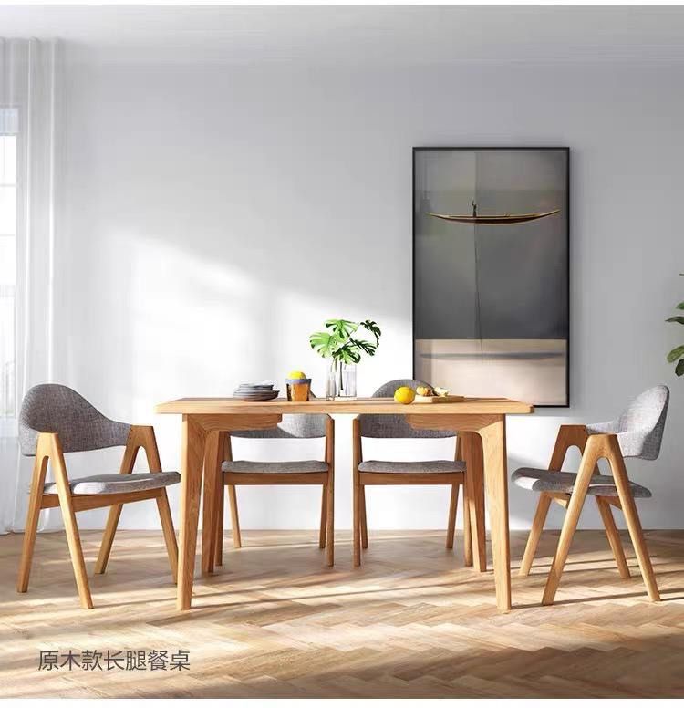 LINSY FURNITURE (white oak material) Solid Wood Dining Tabl, Furniture