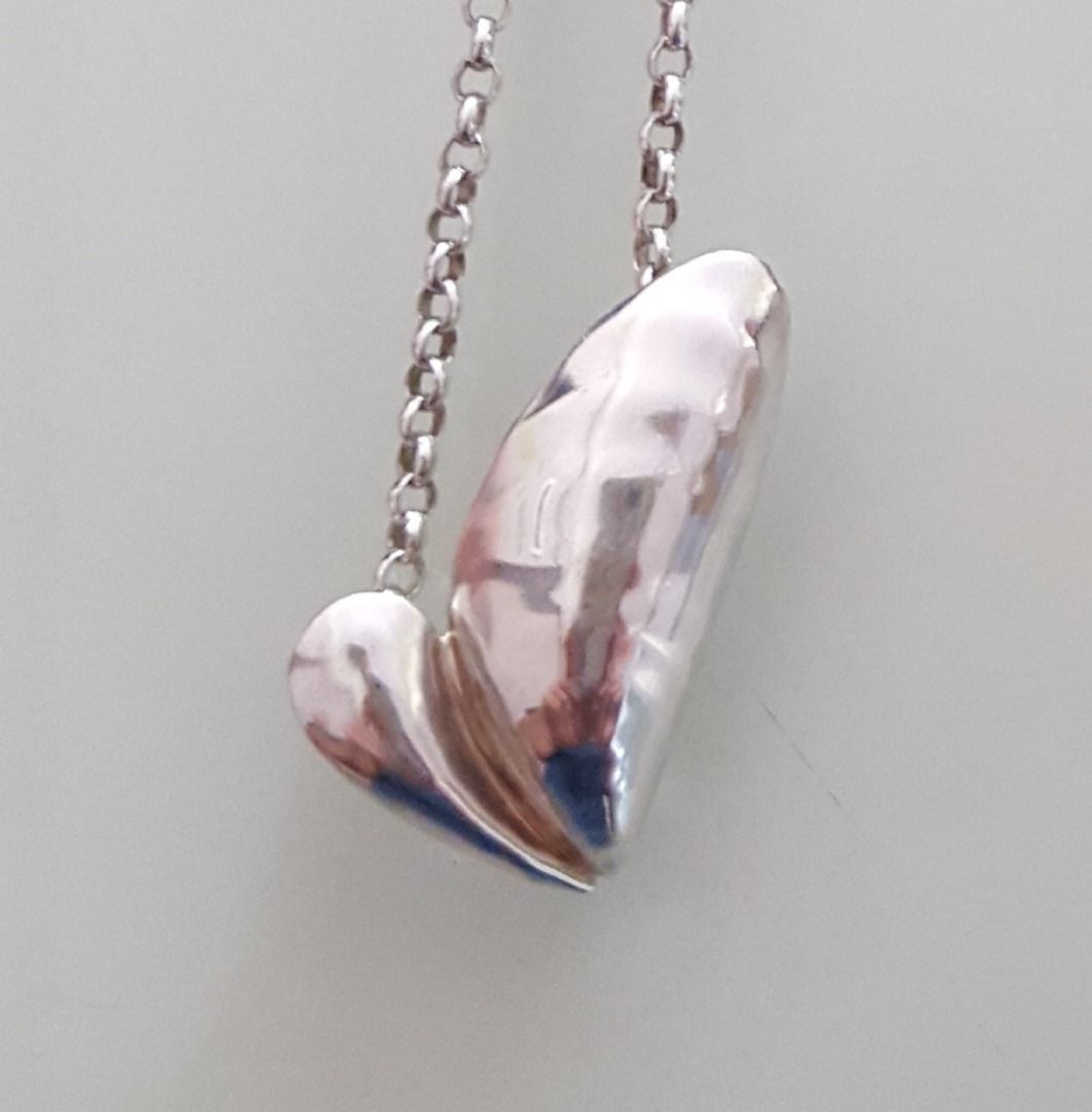 Georg jensen new arrivals silver heart necklace