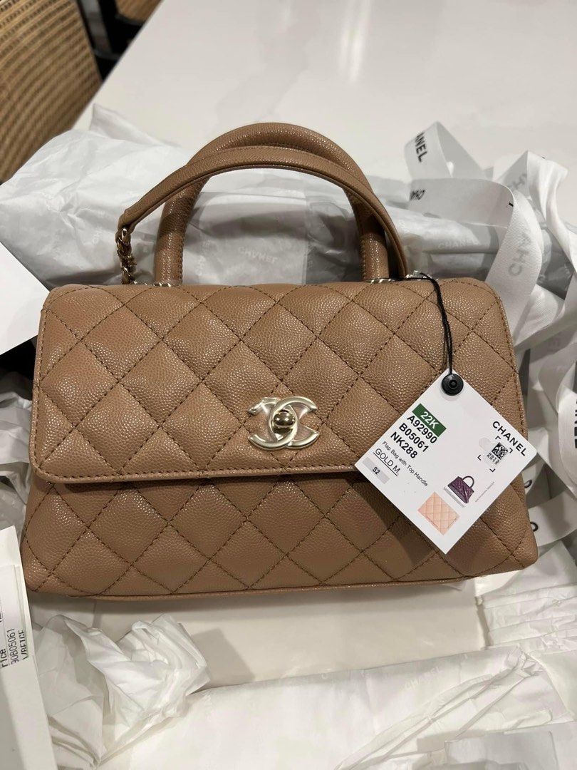 22K Chanel Coco Handle Small, Luxury, Bags & Wallets on Carousell