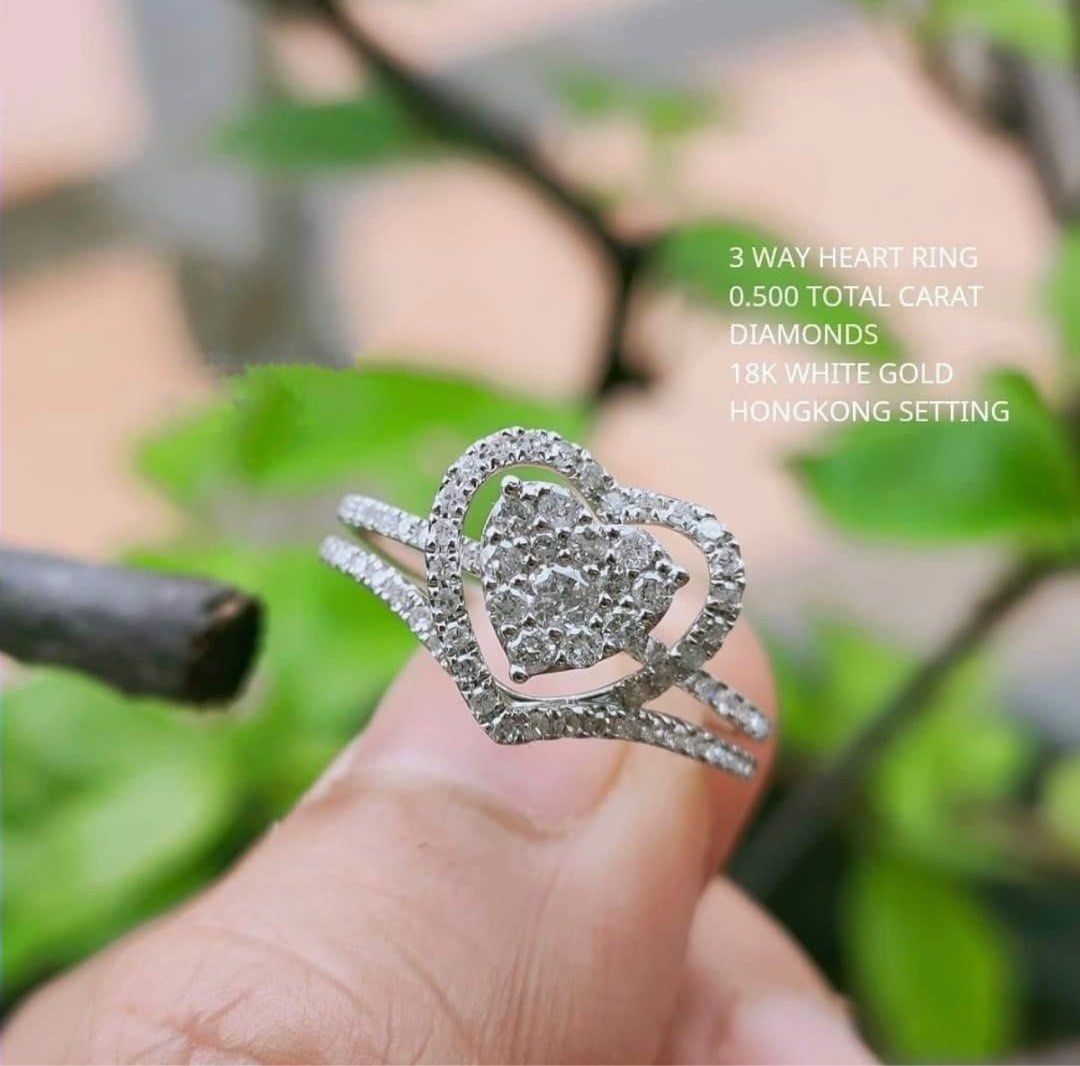 White gold heart best sale diamond ring