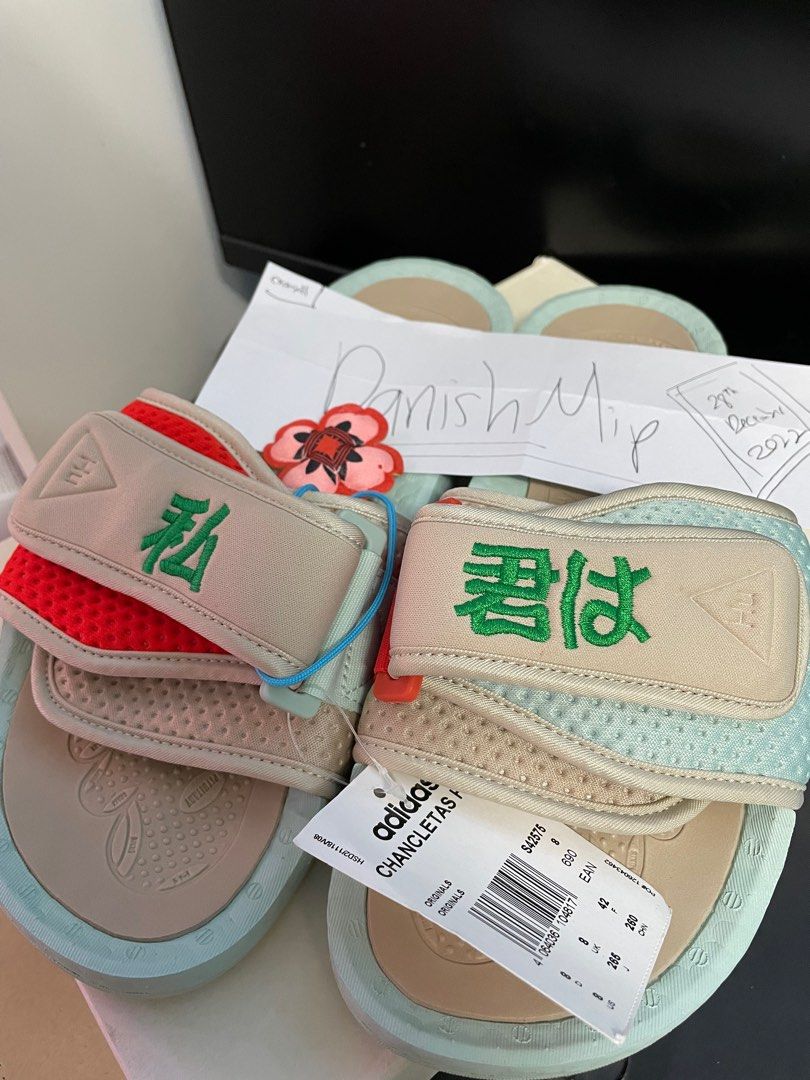 adidas Originals Chancletas Hu Slides Men s Fashion Footwear