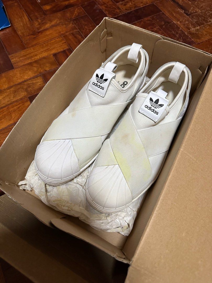 Adidas clearance slipon white