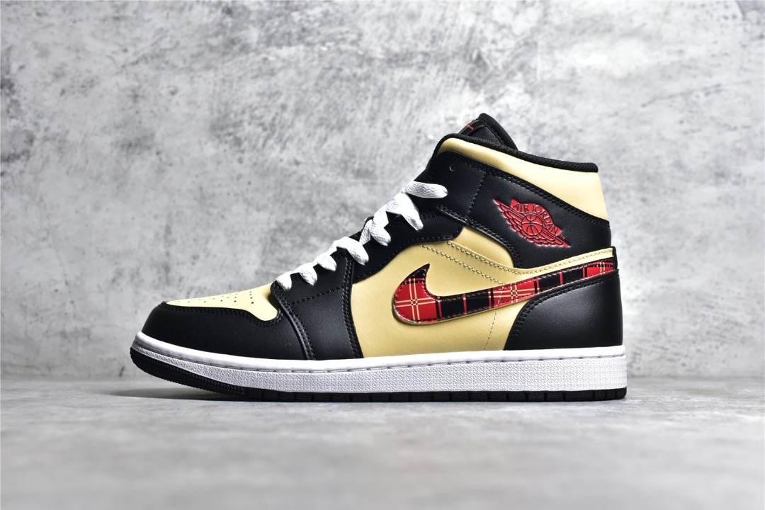 Air Jordan 1 Mid Yellow Black shoes Men s Fashion Footwear