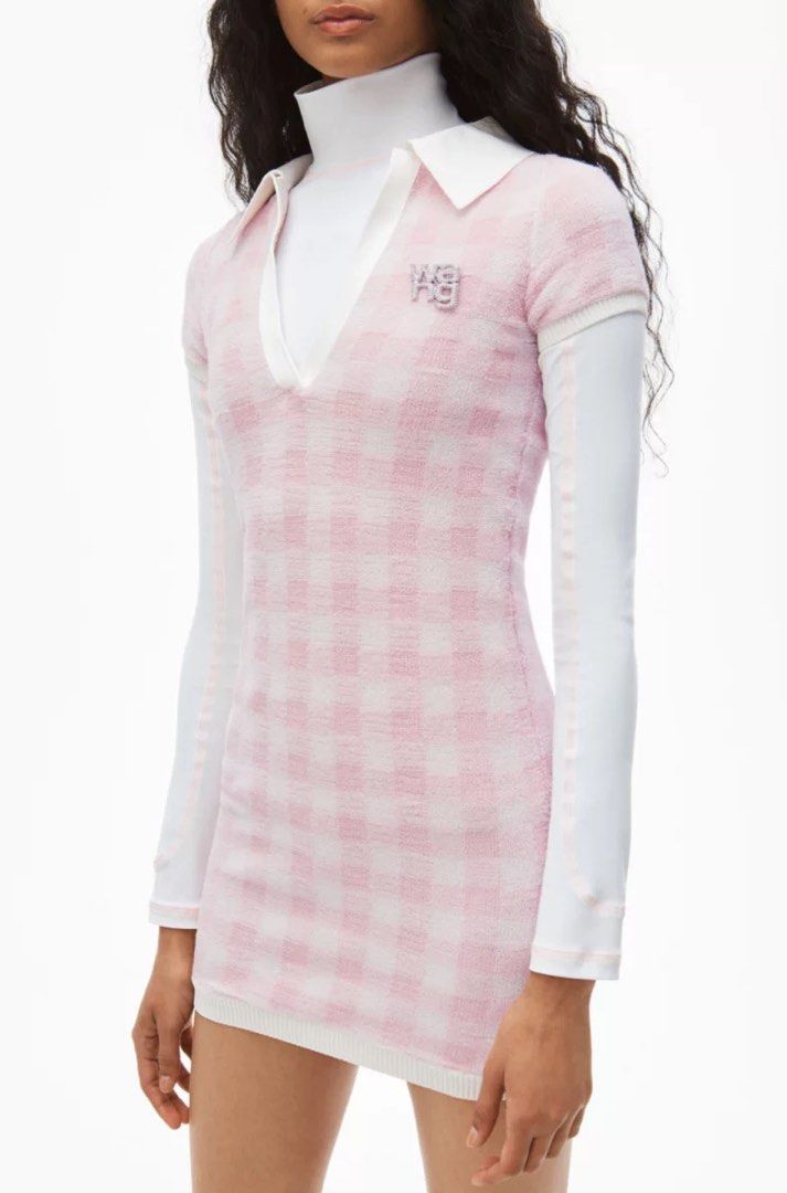 Gingham Polo Dress in Micro Check