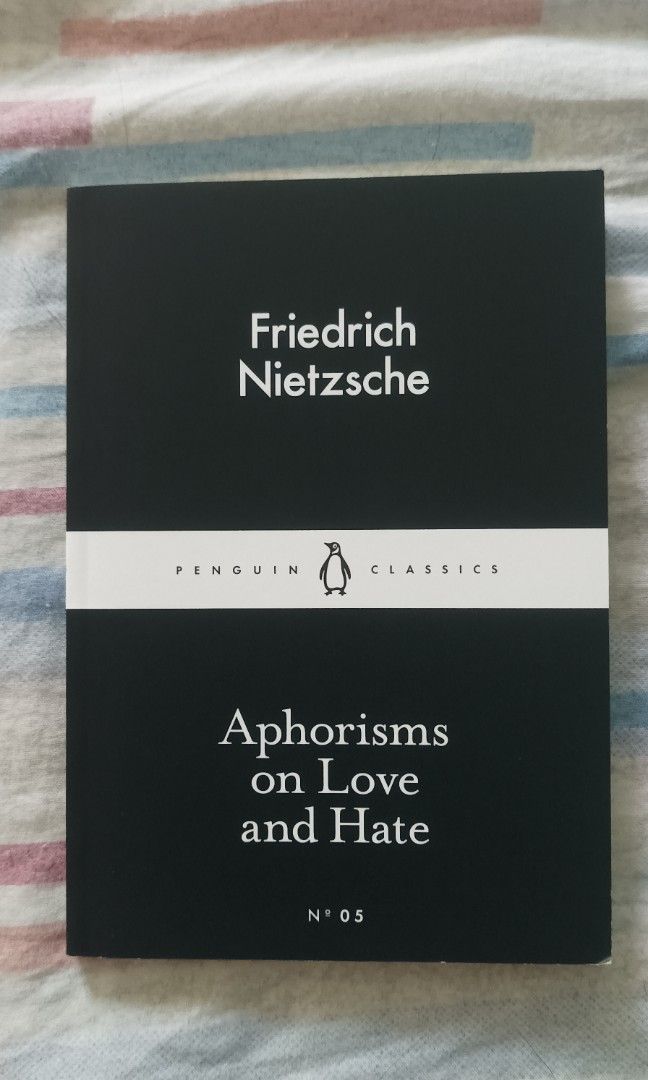 Aphorisms on Love and Hate by Nietzsche (Category: Storybooks) located in Valenzuela. Submitted by leviathan99 (Listing ID 1205917174, Image 1). Description: Bought only yesterday from Fully Booked for 120. Decided to sell since I forgot that I already have one :(.