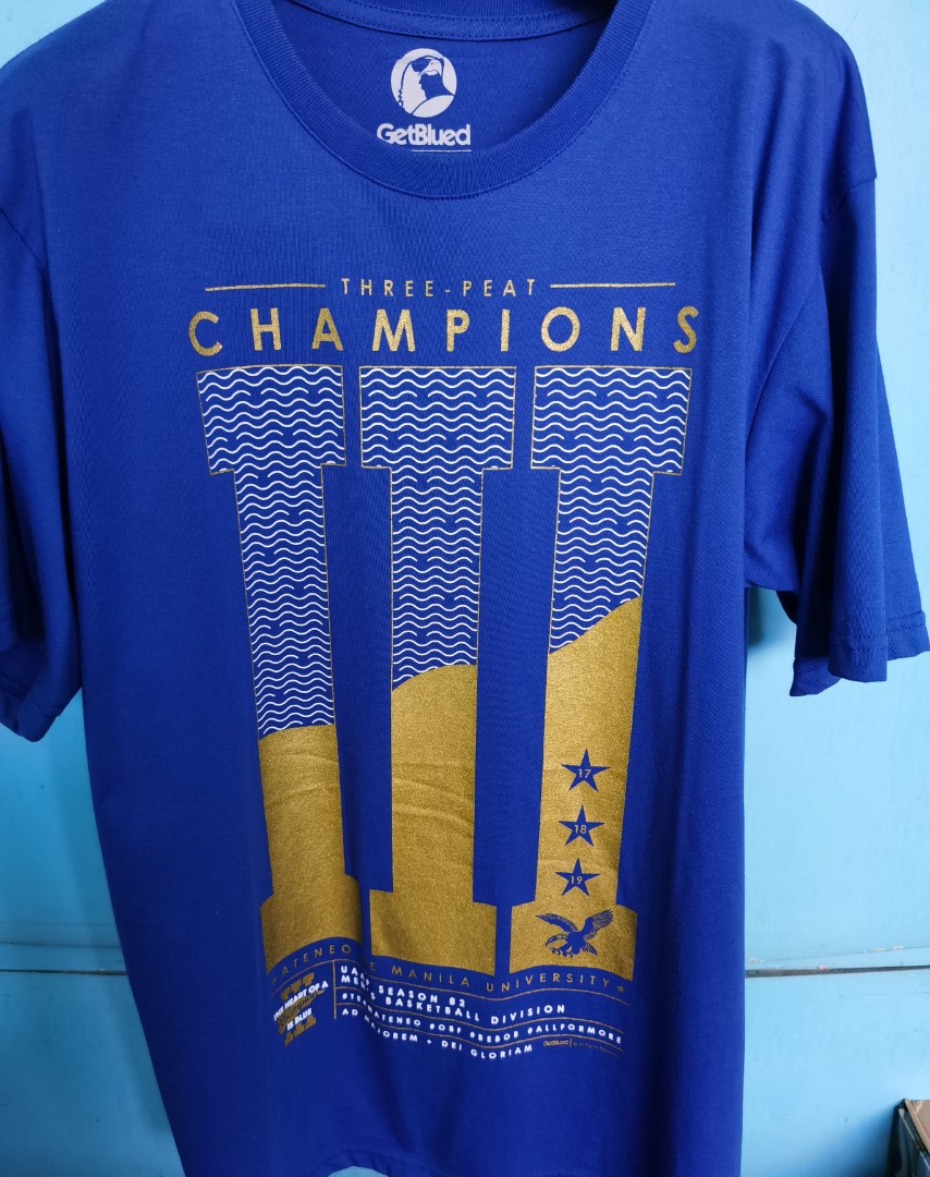 Ateneo Blue Eagles 3-peat Championship Shirt, Men's Fashion, Tops ...