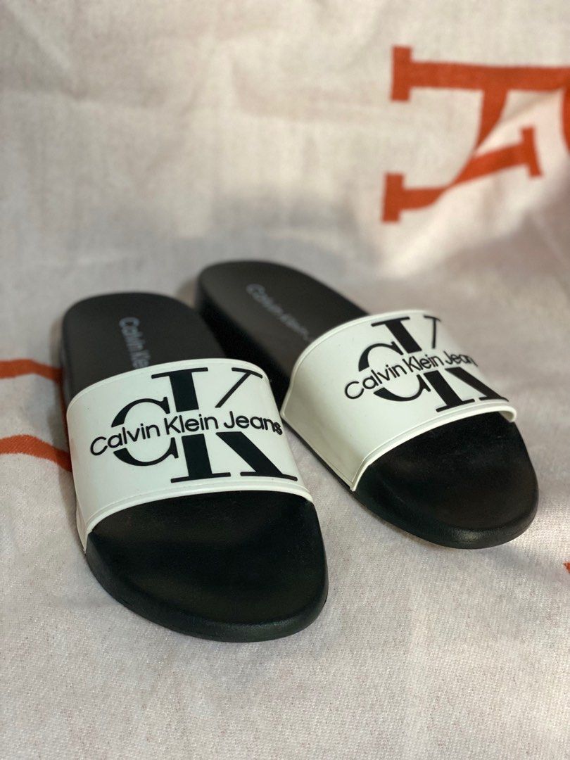 Authentic calvin klein CK slides slippers, Women's Fashion, Footwear ...