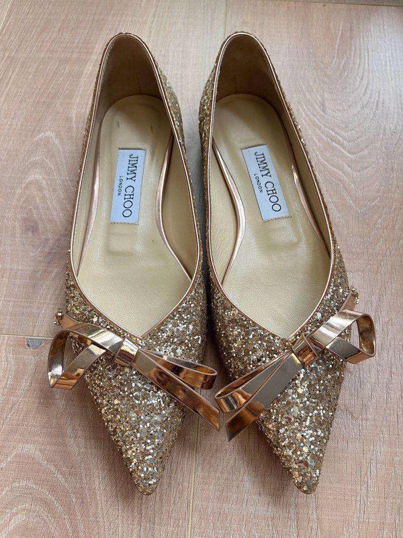 Gold glitter jimmy choo on sale