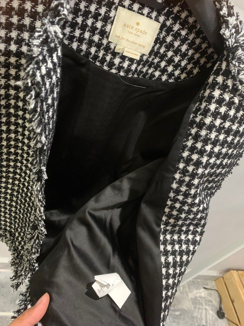 Kate spade new arrivals houndstooth coat