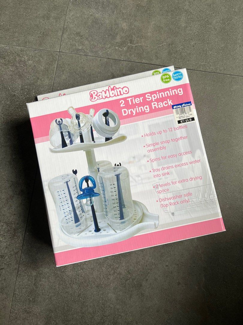Bambino 2 tier bottle drying rack Babies Kids Nursing Feeding Breastfeeding Bottle Feeding on Carousell