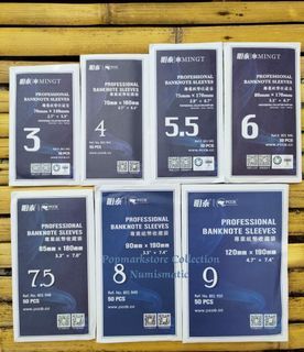 Banknote Sleeves Sampul Transparent Clear Duit Kertas