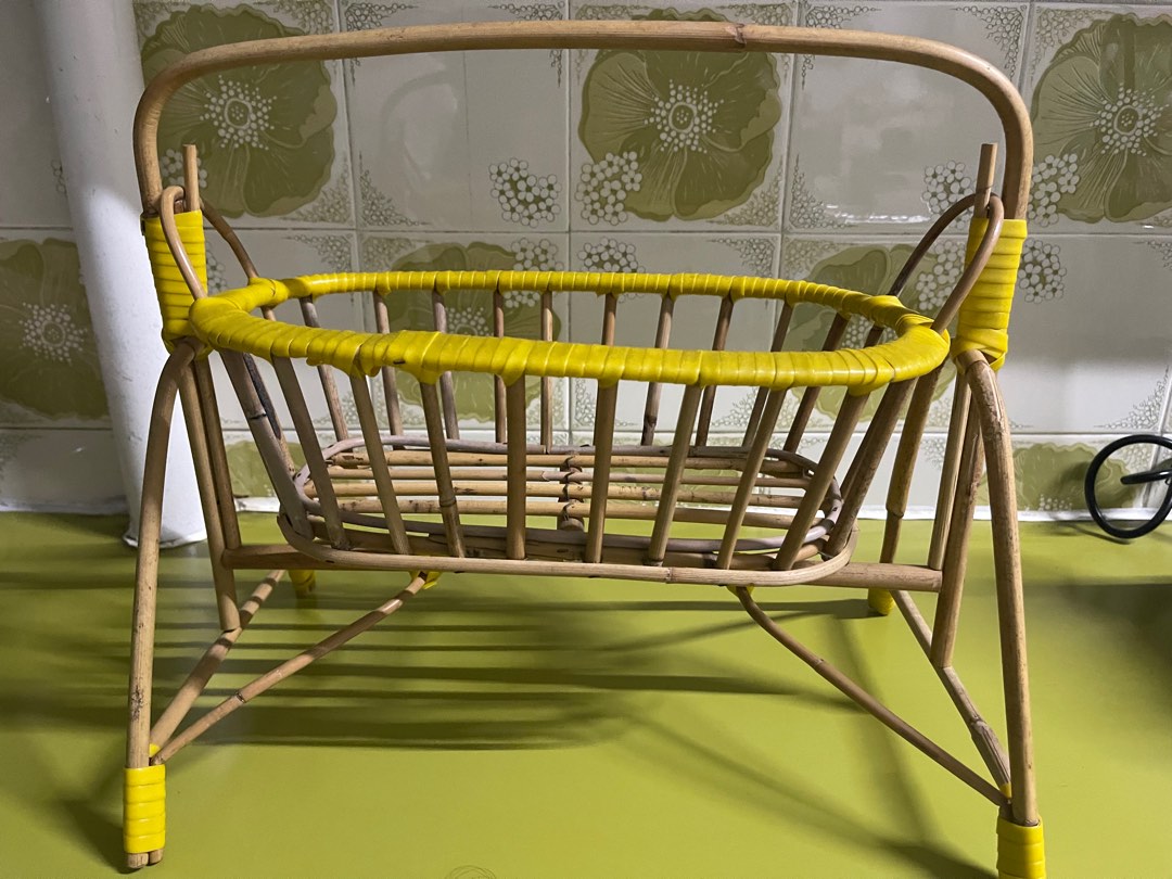 Illustration of Polishing Wicker Basket Furniture In Living Room With Wax