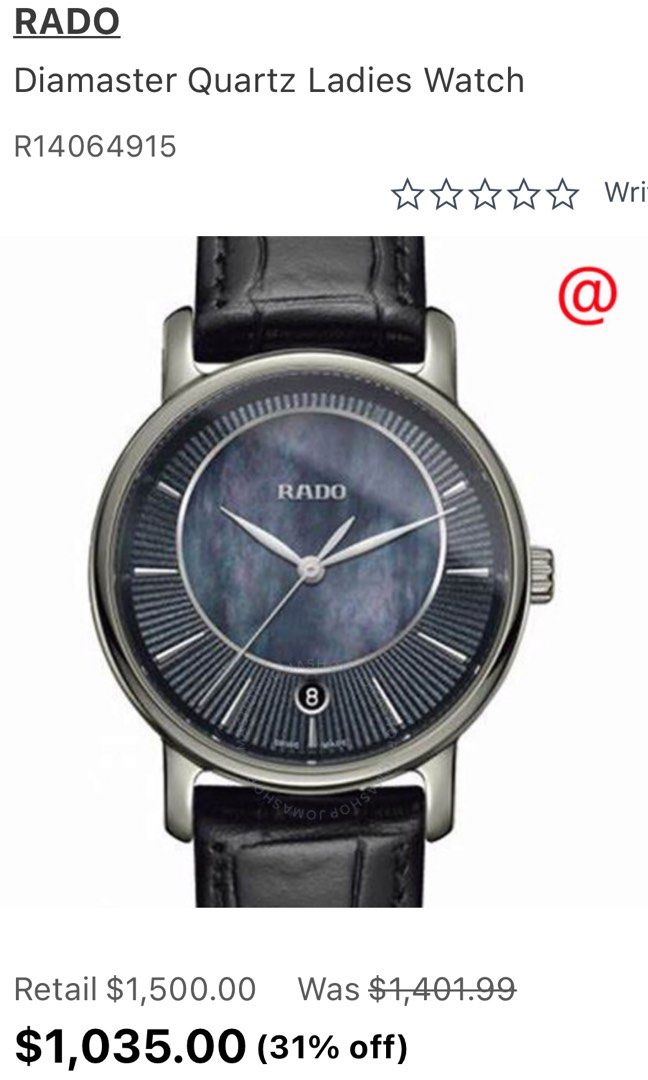 Rado diamaster diamonds watch store