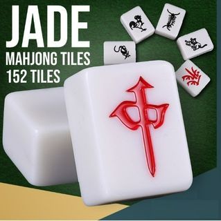 40mm Mahjong Set High Quality Mahjong Games Malaysia Singapore Jade-colored  Household Hand Travel Magnetic Mahjong