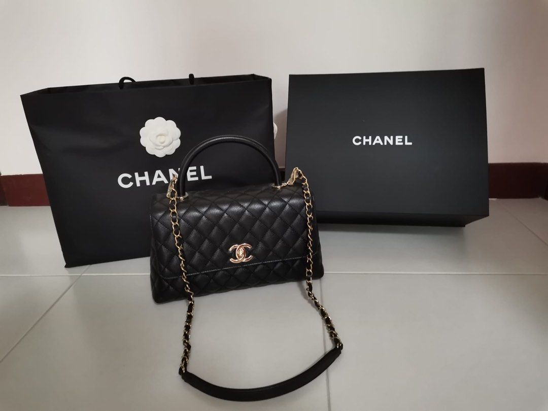 Chanel Coco Large Flap Bag with Top Handle, Luxury, Bags Wallets