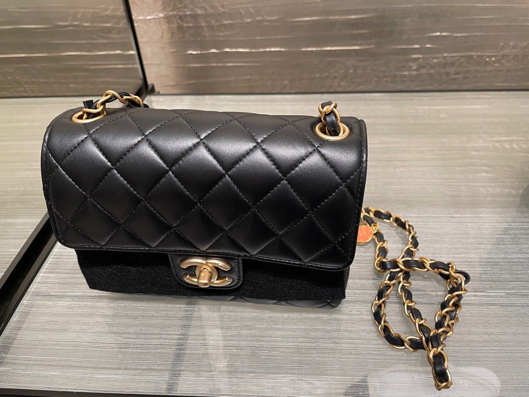 Chanel Mini Flap Bag 23C lambskjn, Luxury, Bags & Wallets on Carousell