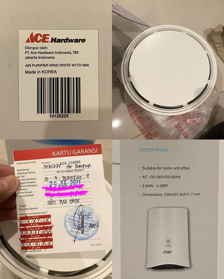 Clair air sale purifier ace hardware