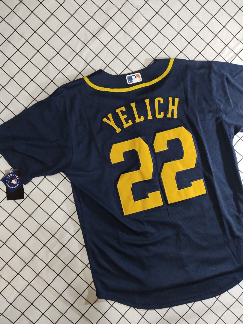 CLEARANCE MLB MILWAUKEE VINTAGE NAVY BASEBALL JERSEY, Men's Fashion,  Activewear on Carousell