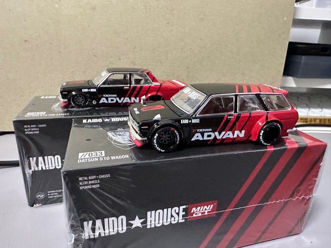 SOLD] Kaido House x Mini GT Datsun 510 Wagon and Pro Street ADVAN