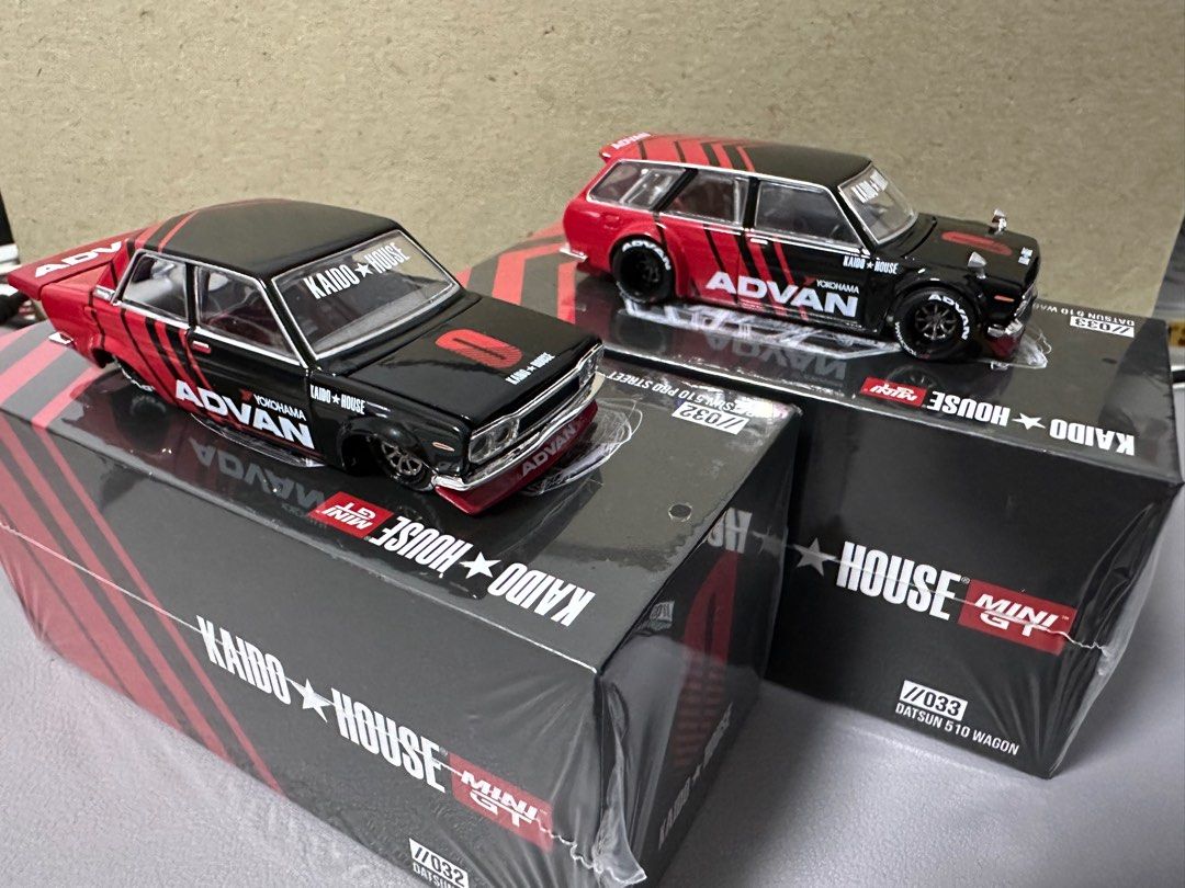 [SOLD] Kaido House x Mini GT Datsun 510 Wagon and Pro Street ADVAN chase
