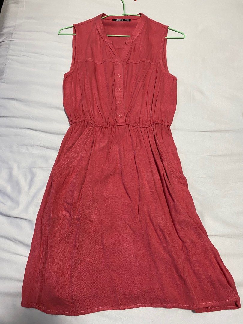 Red cotton summer dress new arrivals