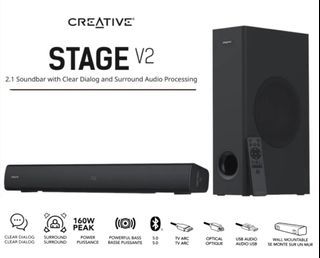 Creative Stage V2 2.1 Soundbar / Sound Bar 2.1 Speaker System