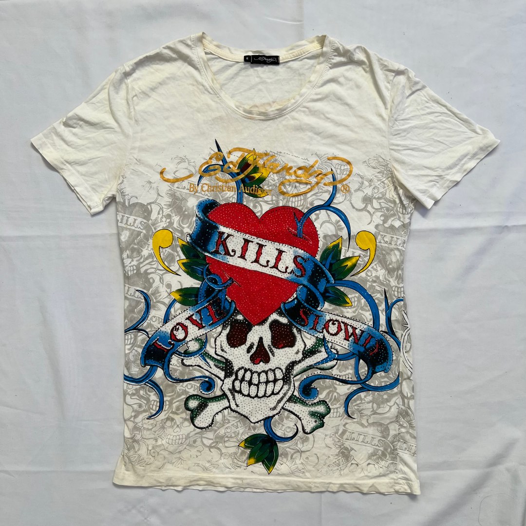Ed Hardy Skull Goth Shirt, Men's Fashion, Tops & Sets, Tshirts & Polo ...