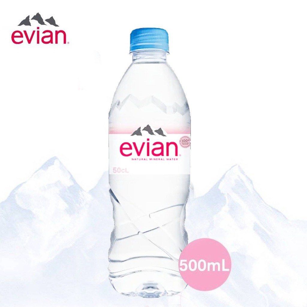Evian Water Mineral Prestige 1 ctn (24btlsx500ml), Food & Drinks