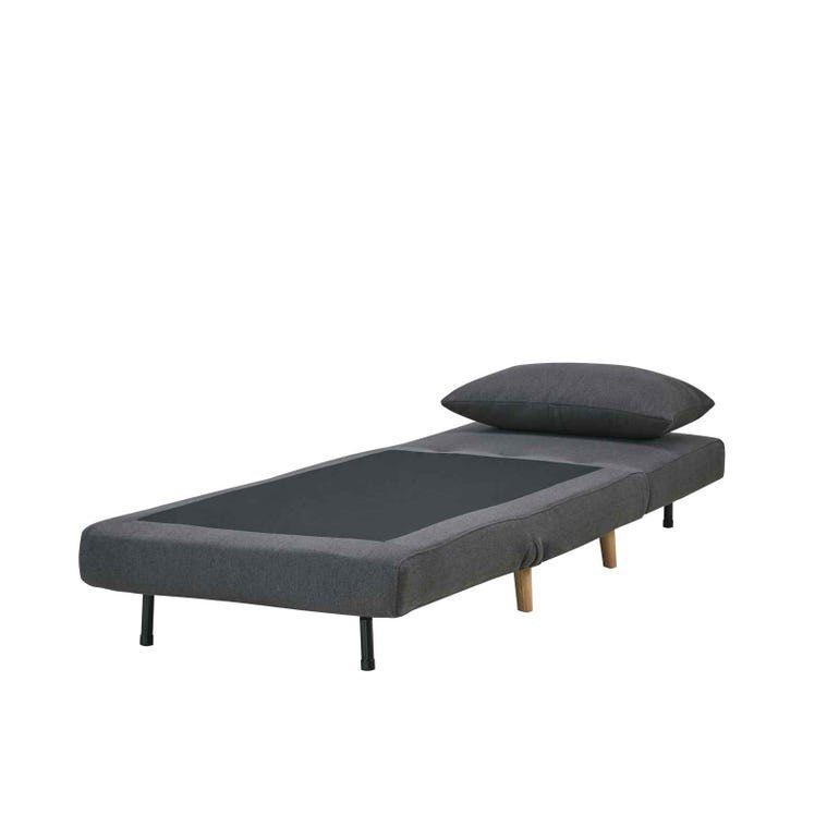 FUZE* JULIE SINGLE SOFA BED CHARCOAL FABRIC, Furniture & Home Living