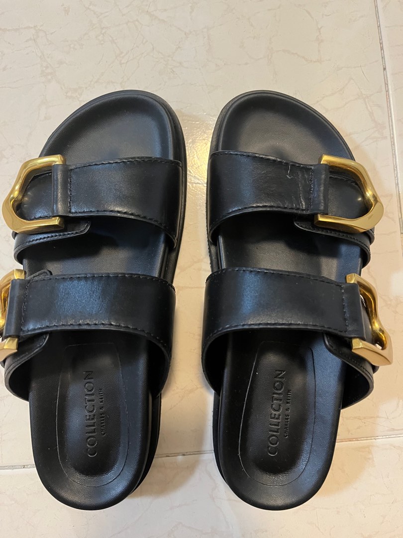 Gabine Buckled Leather Slides​ and Gabine Leather Saddle Bag​ in 2023