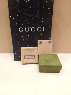 Gucci logo耳環 925純銀 雙G旋轉雕花 古馳