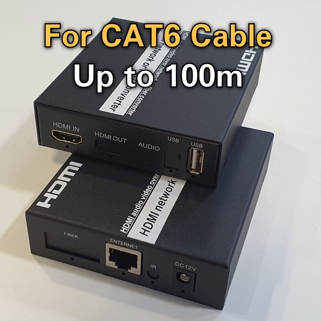 HDMI Extender Cat6 Fiber Converter | Up to 100m - 2KM HDMI Signal