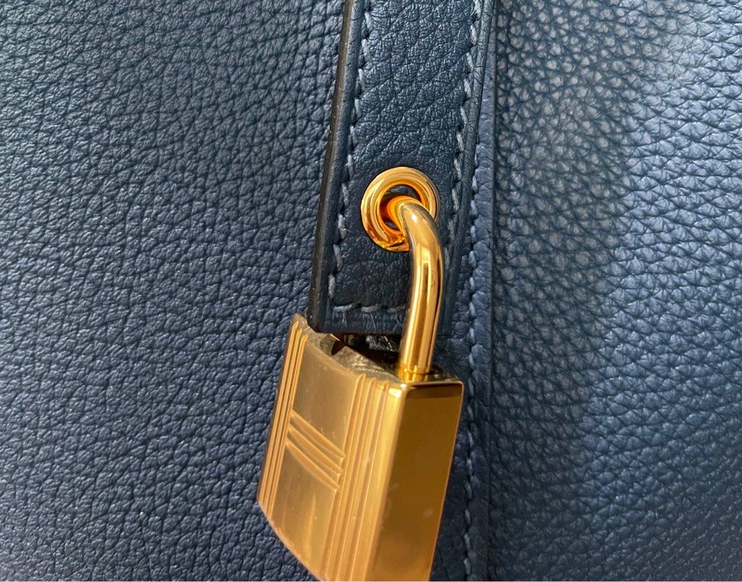 BNIB Authentic Hermes Picotin Lock 18 Anemone Gold Hardware Taurillon  Maurice