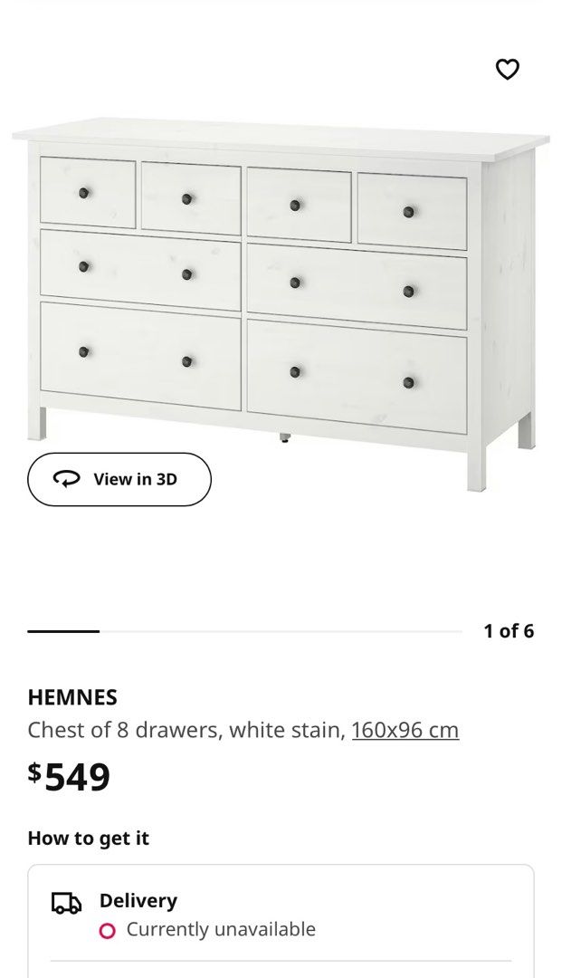 IKEA Hemnes Chest of drawers, Furniture & Home Living, Furniture