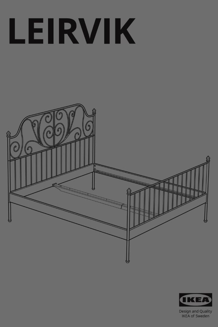 IKEA Leirvik Double bed frame, Furniture & Home Living, Furniture, Bed