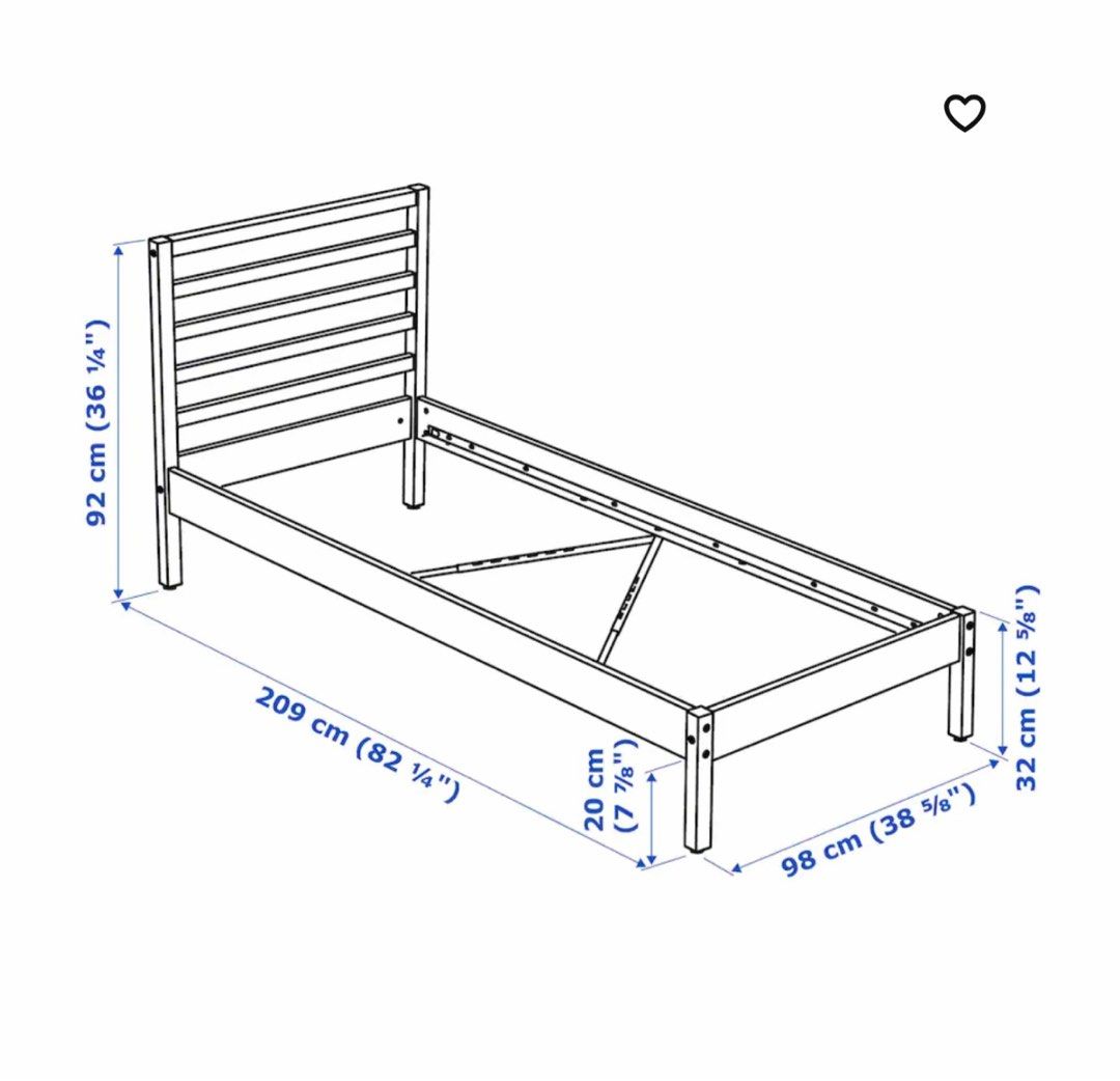 Ikea Single Bed Frame, Furniture & Home Living, Furniture, Bed Frames