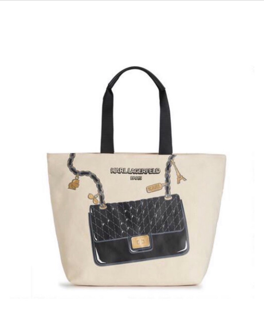 Karl lagerfeld canvas tote bag, Luxury, Bags & Wallets on Carousell