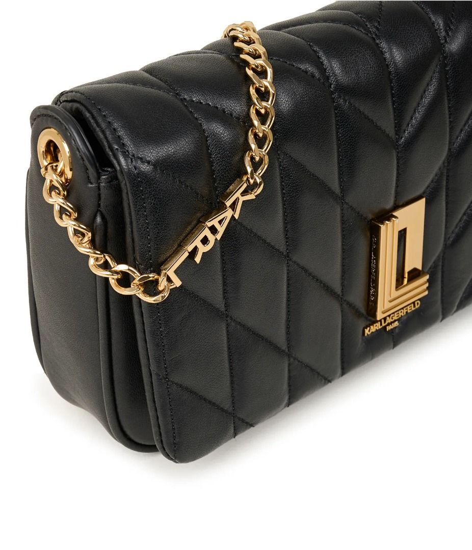 Karl Lagerfeld Paris Lafayette Demi Shoulder Bag In Black/gold, Luxury