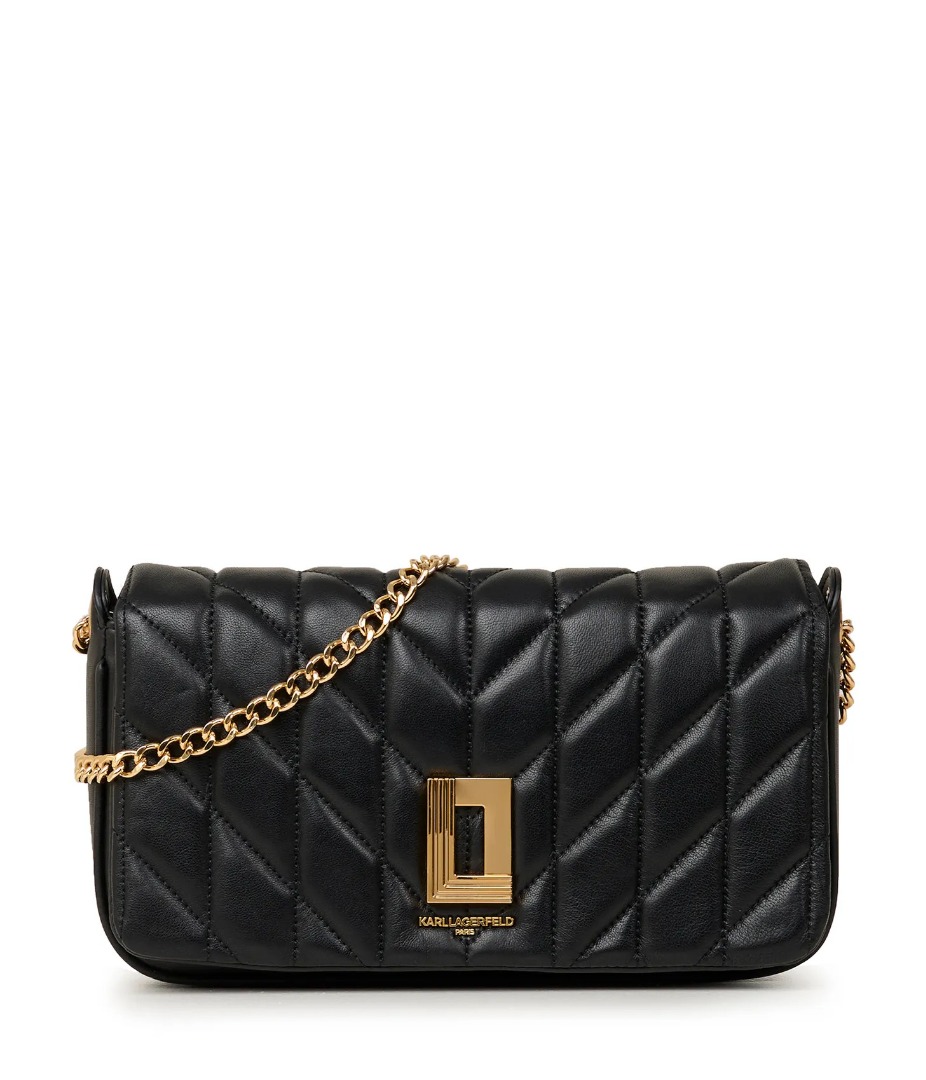 Karl Lagerfeld Paris Lafayette Demi Shoulder Bag In Black/gold, Luxury ...