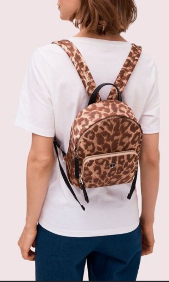 Kate Spade Taylor Leopard Small Backpack, Women's Fashion, Bags & Wallets,  Backpacks on Carousell