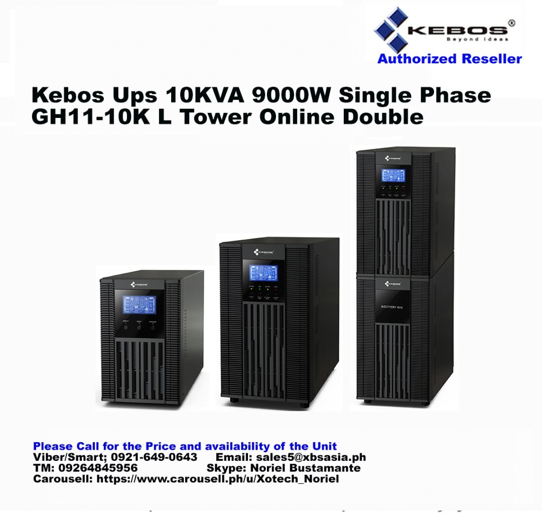 Kebos Ups 10KVA 9000W Single Phase GH11-10K L Tower Online Double