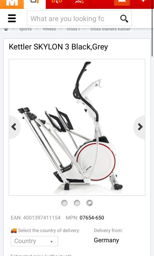 Kettler skylon deals 3 crosstrainer