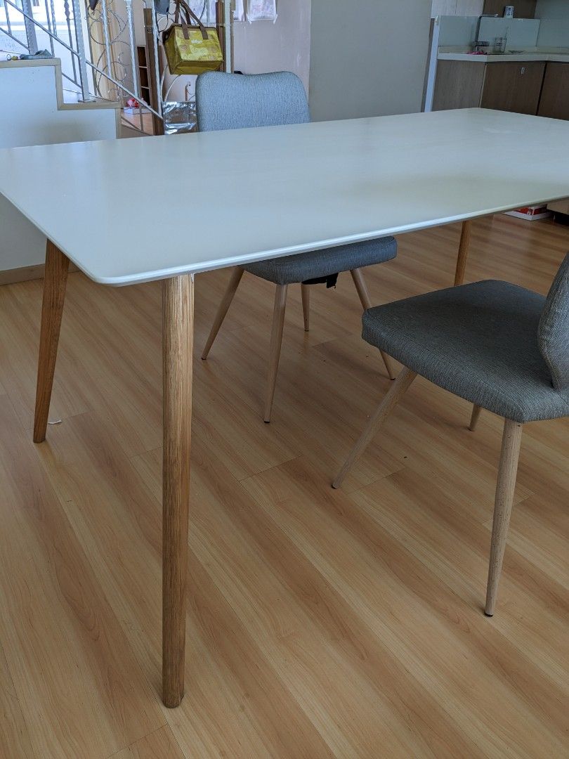 Large white dining table, Furniture & Home Living, Furniture, Tables