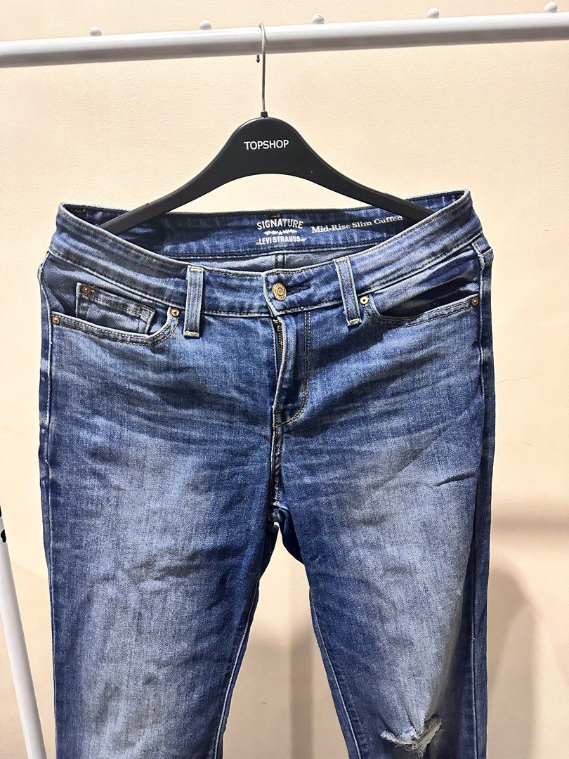 Levi's mid shop rise slim cuffed
