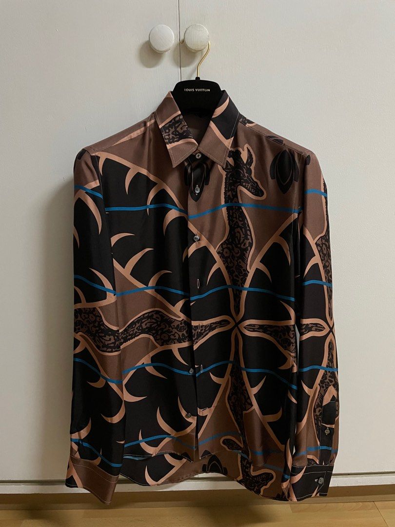 LOUIS VUITTON Monogram Silk Shirt, Luxury, Apparel on Carousell